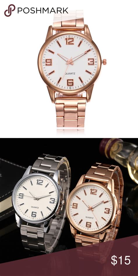 rose gold watch with numbers